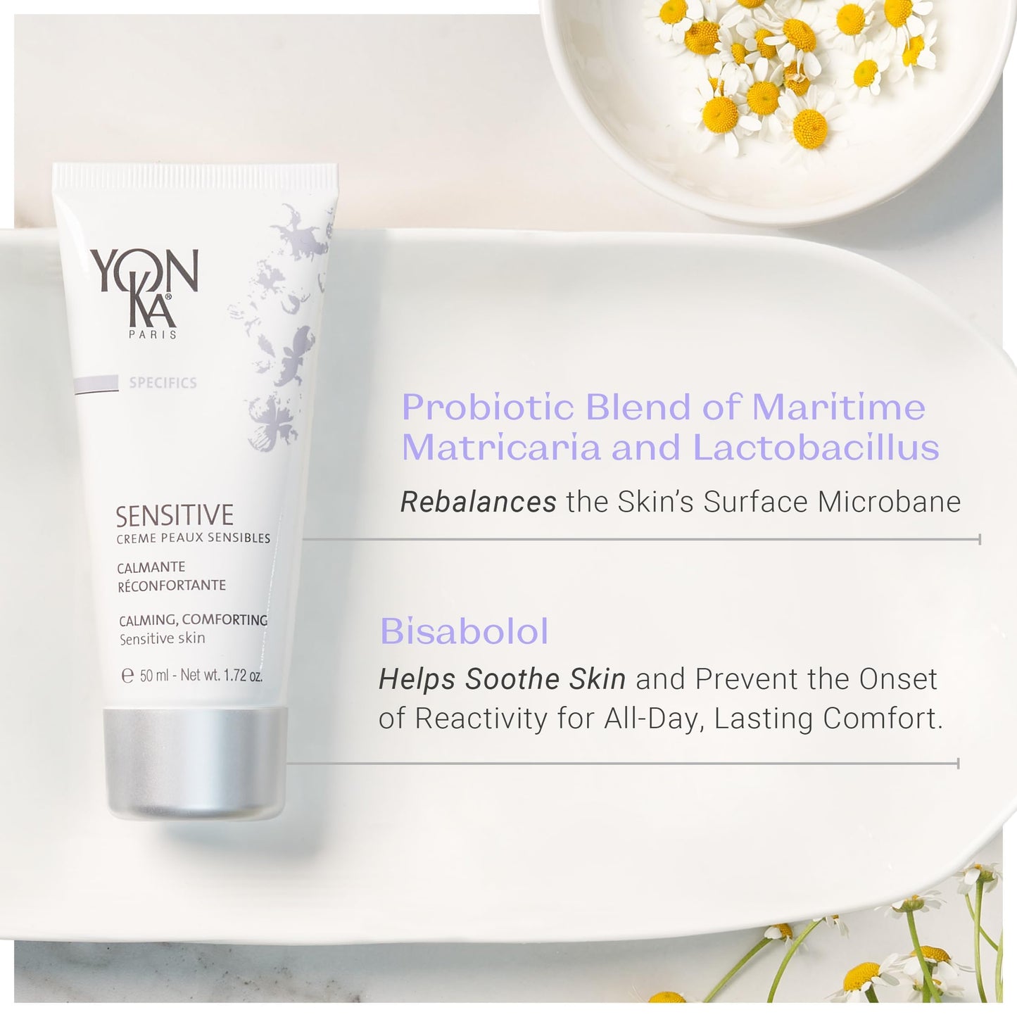 Yonka Sensitive Creme | Hydrating Facial Moisturizer for Sensitive Skin | Prebiotic and Probiotic Skincare | Fragrance-Free | 1.72 oz
