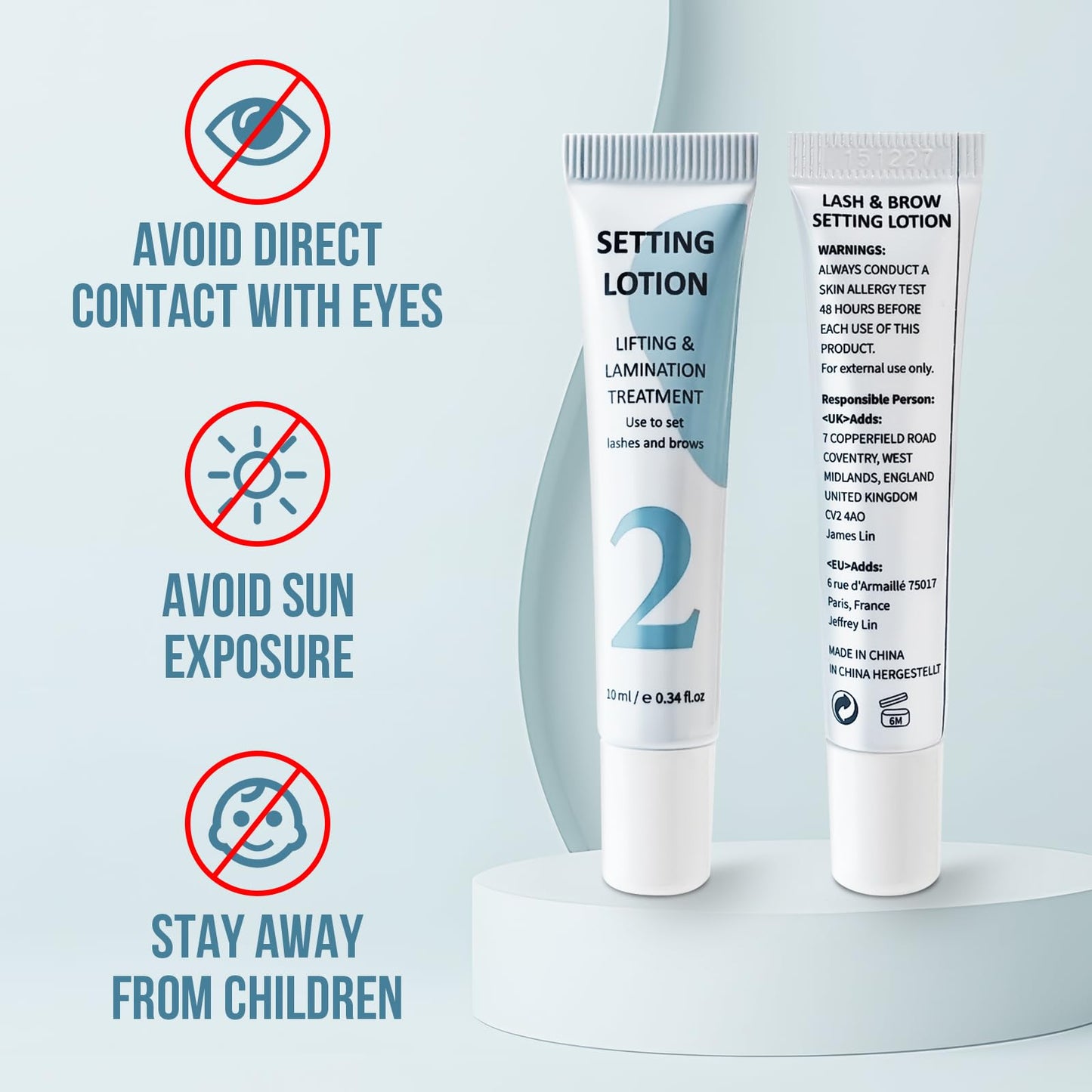 PERMANIA Lifting and Setting Lotion, 10 ml Tube Design Salon Grade for Korean Lash Lift and Brow Lamination Beauty Treatments (only lifting and setting lotion)