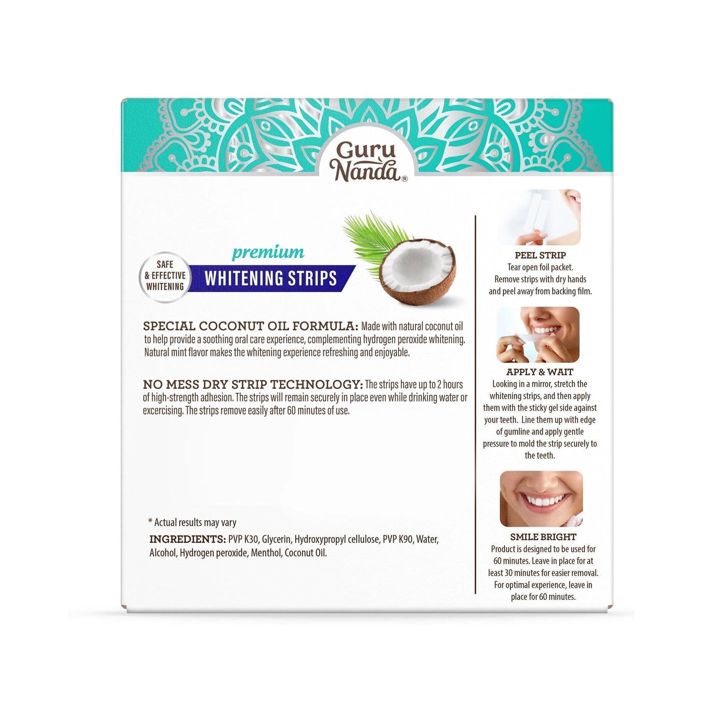 GuruNanda Refresh & Brighten Oral Care Bundle – Sesame Mint Oil Pulling Mouthwash & 16-Day Whitening Strips for Natural Care, Happy Gums & a Confident Smile