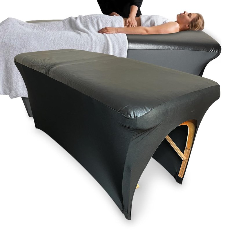 Lash Bed Cover - Waterproof Artificial Leather Massage Table Protector | Fitted Wax Mat for Estheticians - Black
