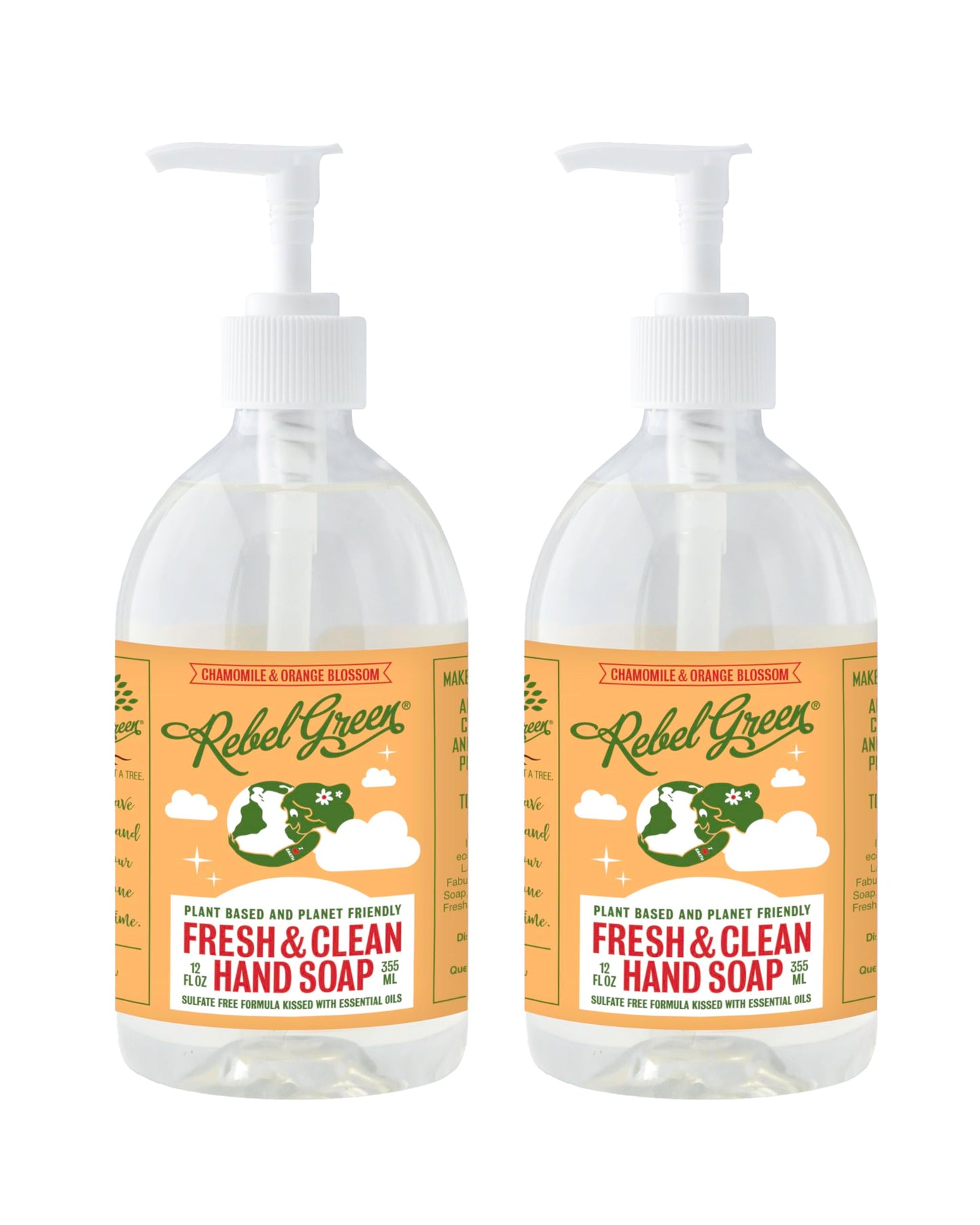 Rebel Green Fresh & Clean Hand Soap - Natural Liquid Hand Soap for Bathroom & Kitchen - Variety Pack, 12 fl oz Spray, Pack of 4