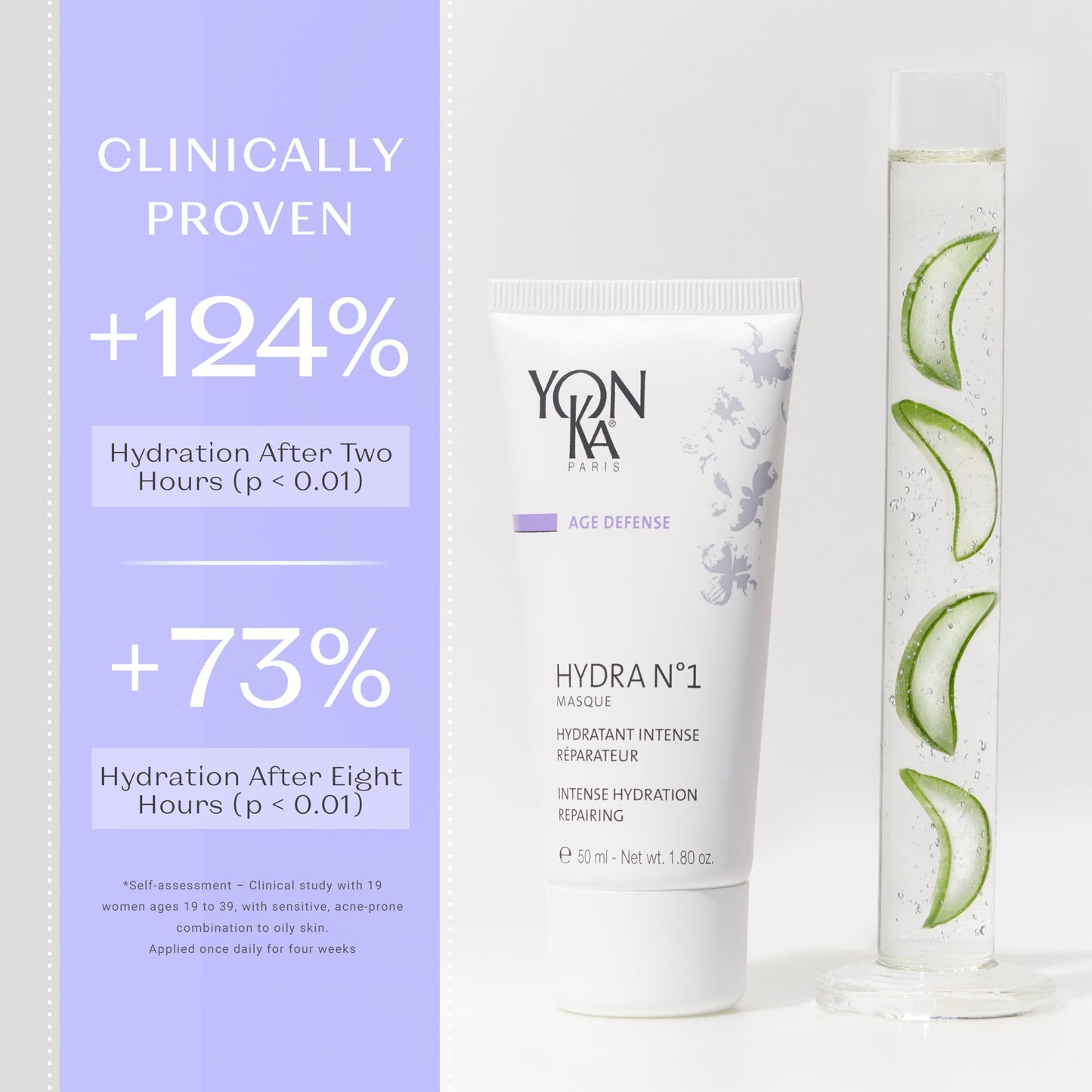 Yonka Hydra No. 1 Masque | Hydrating Face Mask with Vitamin C and Aloe Vera | Overnight Anti-Aging Treatment | For Normal to Dry Skin | Paraben-Free | 1.80 oz