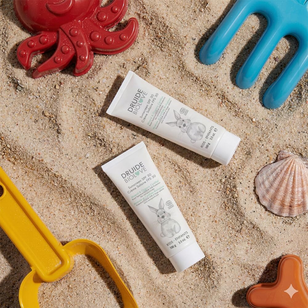 Baby Sunscreen SPF30 For Kid-Safe,Reef-Friendly Organic Sunscreen Care, Zinc Formula, Made in Canada Natural Paraben-Free,Travel Size – 100 g (3.5 oz Coconut, Vanilla