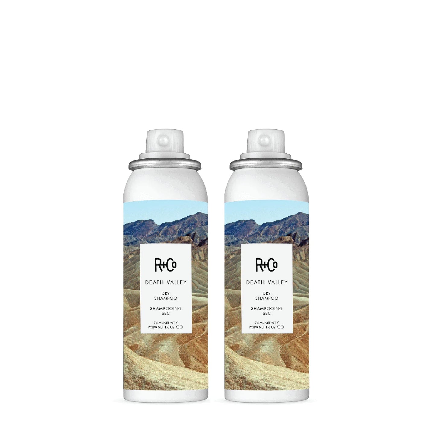 R+Co Death Valley Dry Shampoo Travel Size | Lightweight No Residue Spray for Oil Control and Volume Boost | TSA Approved | Vegan + Cruelty-Free | Pack of 2