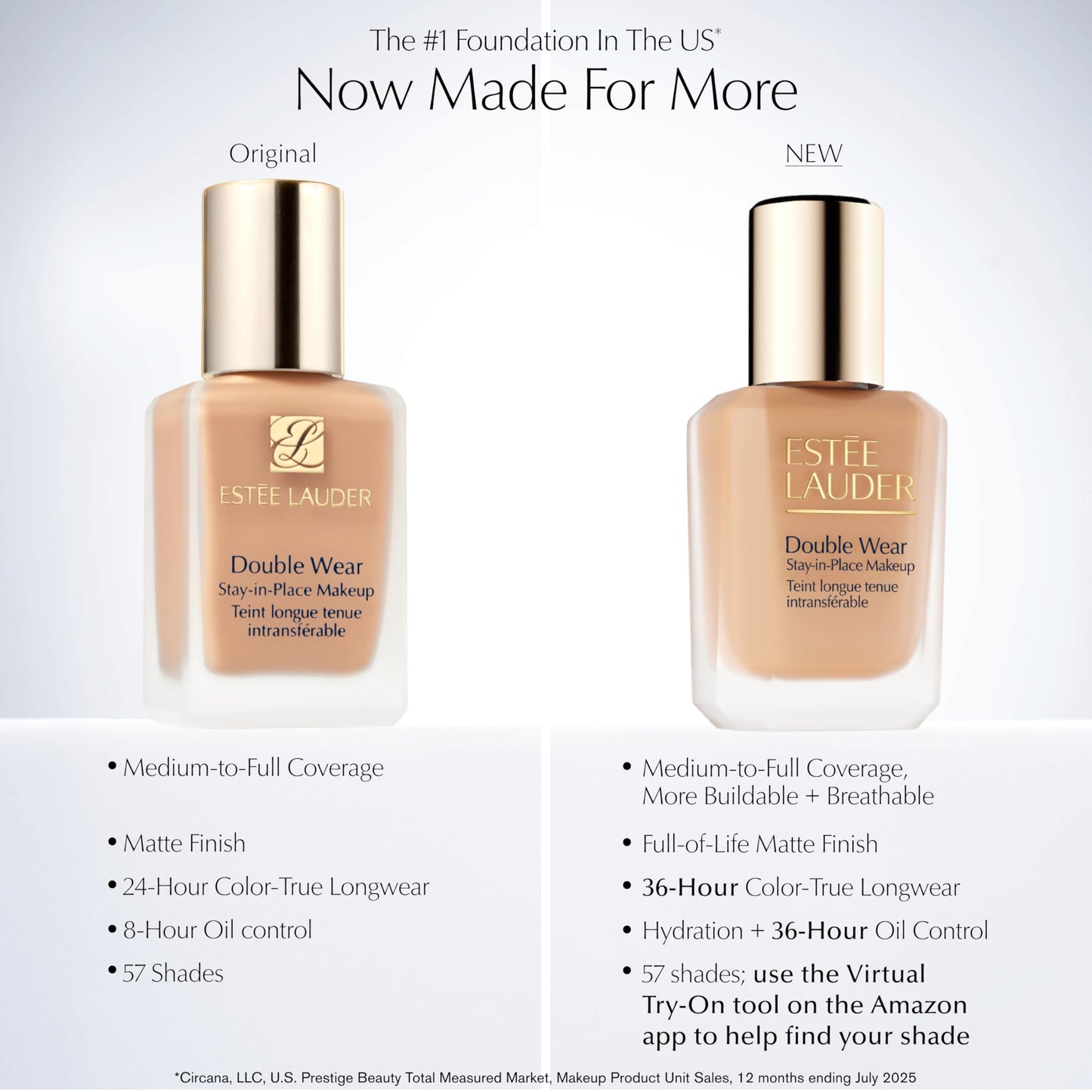 Estée Lauder Double Wear Stay-in-Place Foundation Makeup | 36-Hour Long-Wear Matte Foundation, 1 Fl Oz, 3W1 Tawny