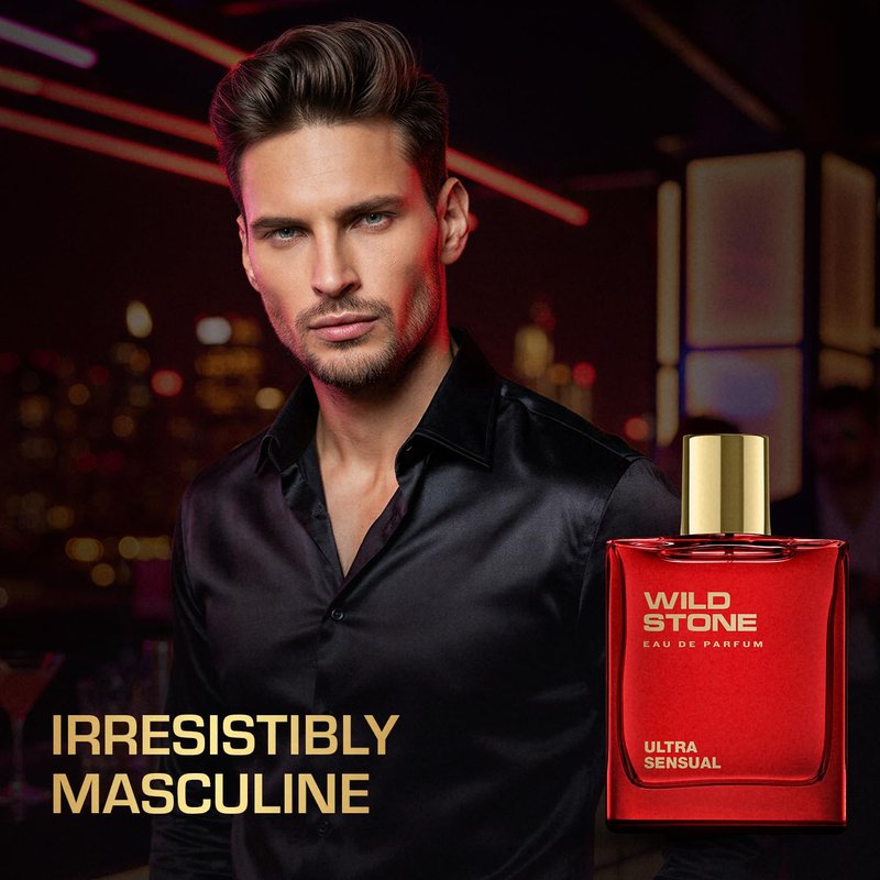 Wild Stone Ultra Sensual Eau De Parfum | 3.38oz,100 ml | Luxury EDP Perfume for Men | Intense Long Lasting Premium Fragrance| 100% Liquid Scent