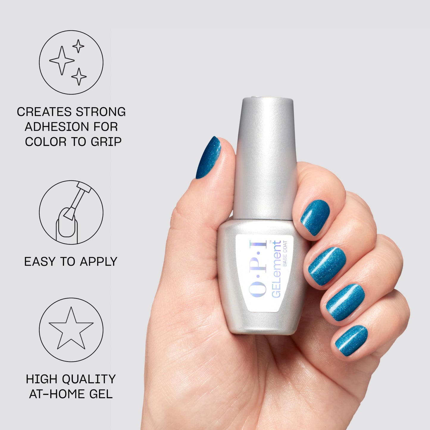 OPI GELement Base Coat | LED Cure Gel Nail Polish | DIY Salon Quality Gel Manicure | Vegan Formula, Durable Wear with High Shine Finish | 0.3 Fl Oz.
