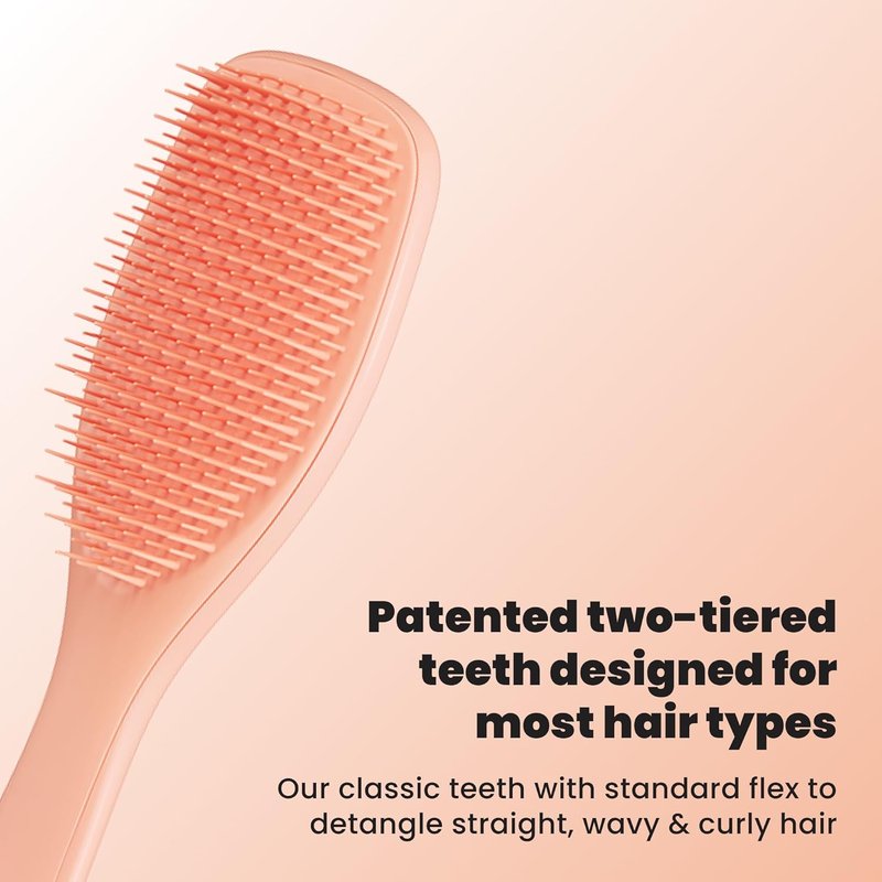 Tangle Teezer Ultimate Detangler Brush - Wet & Dry Hair, Reduces Breakage & Eliminates Knots | Apricot Color