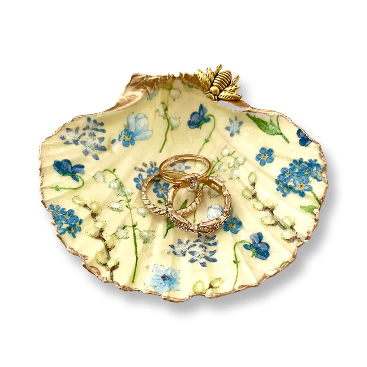 Soft Yellow Wildflowers Trinket Room Decor, Gifts for Mom, Women, Jewelry Tray, Candle-Holder gifts for Birthday Weddings Engagement Anneversary Bridal Shower Valentines Organic Gift for Best Mom