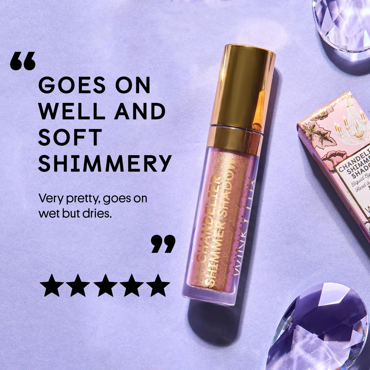 Winky Lux Chandelier Shimmer Cream Eyeshadow - Liquid Glitter Eyeshadow, Long Lasting Crease Free, One Swipe Coverage and Sparkle, Gold, Bottle Pop