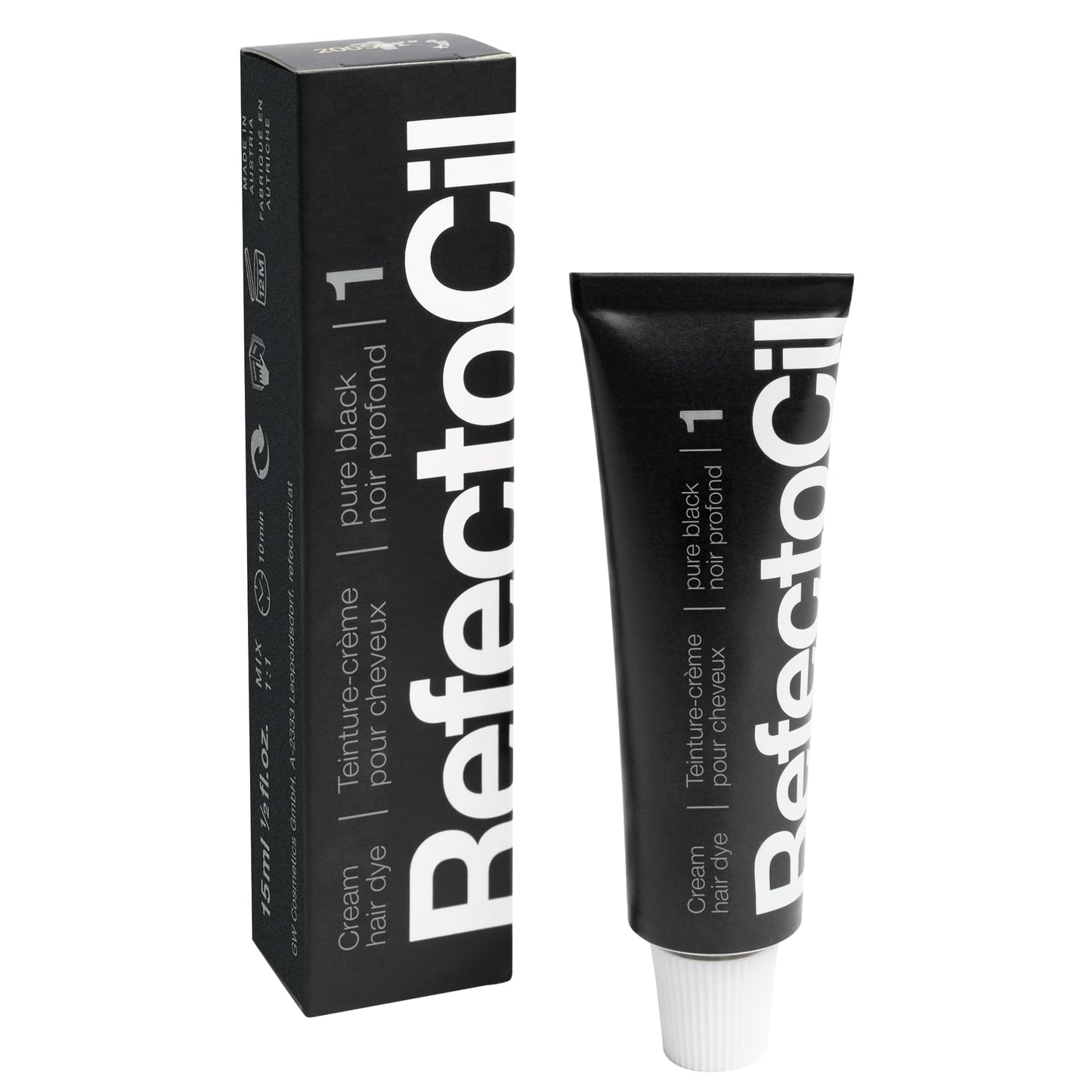 RefectoCil Cream Hair Dye 2-Pack – Black (#1) + Natural Brown (#3)