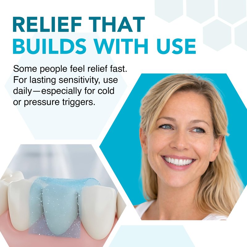 CrystLCare Tooth Sensitivity Treatment for Adults & Kids: Builds Relief with Use Targeted Sensitive Teeth Dental Strips for Nano Hydroxyapatite Enamel Remineralization & Tooth Enamel Repair (14 Count)
