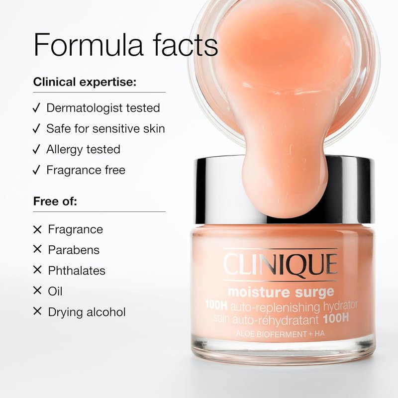 Clinique Moisture Surge 100H Hydrator - Oil-Free Face Moisturizer with Hyaluronic Acid & Vitamins | All Skin Types