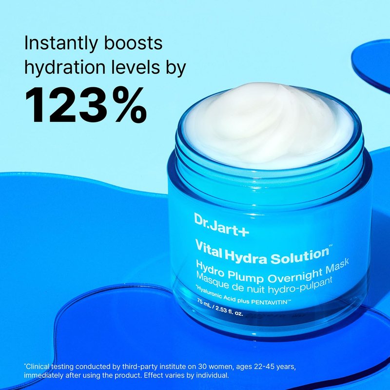 Dr.Jart+ Vital Hydra Solution Overnight Face Mask - Hyaluronic Acid for Glass Skin | 2.53 Fl Oz