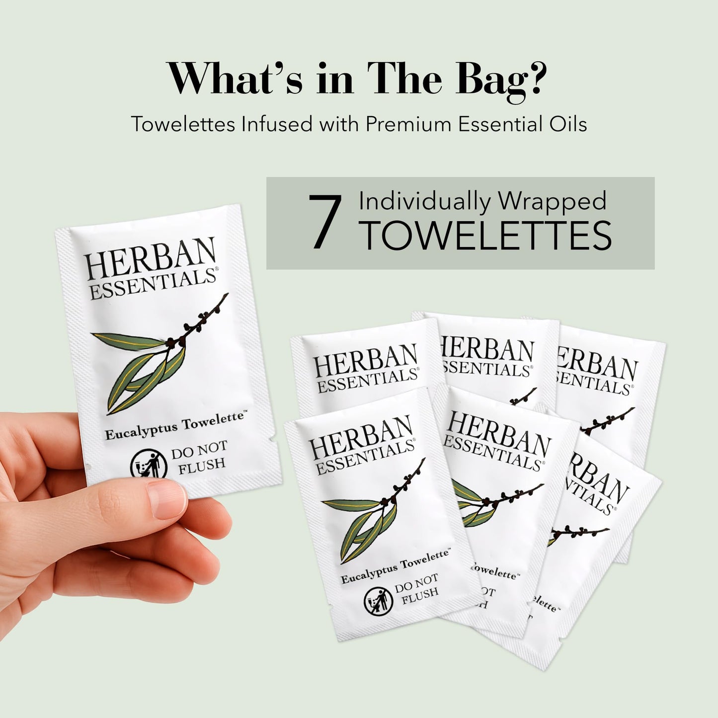 Herban Essentials Assorted Towelettes - Essential Oil Wipes for Hands, Travel Face Wipes