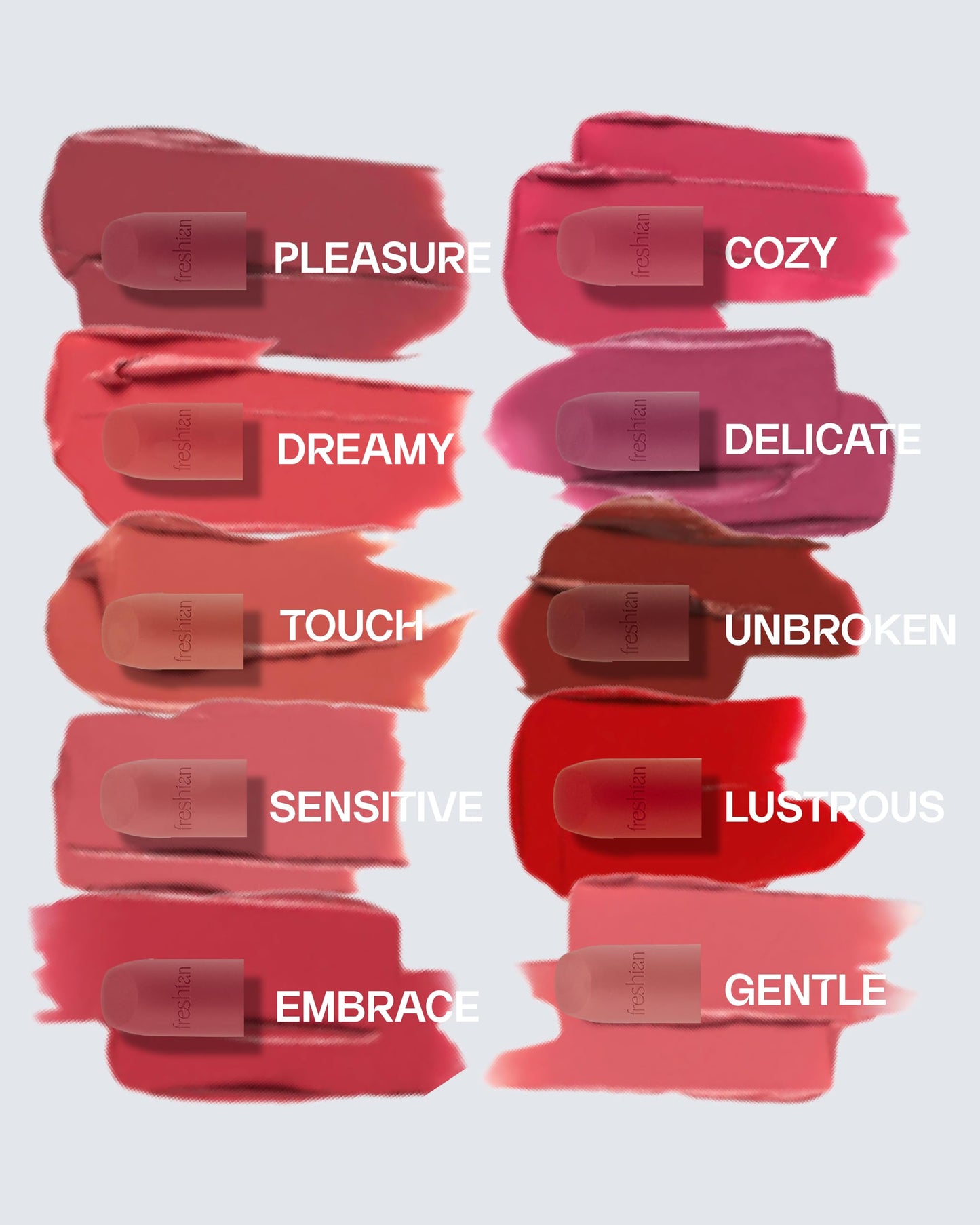 FRESHIAN Sensual Vegan Lipstick Blur (08 Sensitive, 0.12oz) - Long-Lasting Formula, Lightweight Matte Lipstick, Korean Makeup. Shea Cocoa Butter, Vegan.