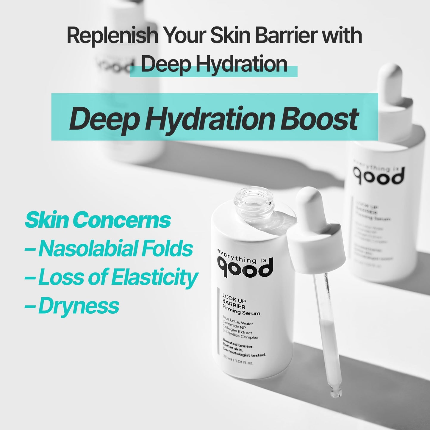 everything is good LOOK UP BARRIER Firming Serum– Vegan Collagen Peptide Hydrating Formula