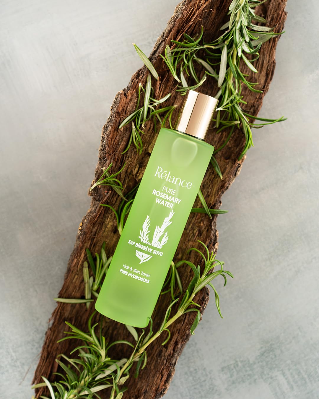 Relance Pure Rosemary Water Hair and Skin Tonic, Hydrosol Spray, Green, 100ml, GMP and ISO Certified