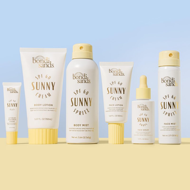 Bondi Sands Sunny Spritz SPF 60 Face Mist, Nourishing + Hydrating Broad Spectrum Sunscreen, Oil-Free, Dermatologist-Approved, Water-Resistant, 2.11 Oz