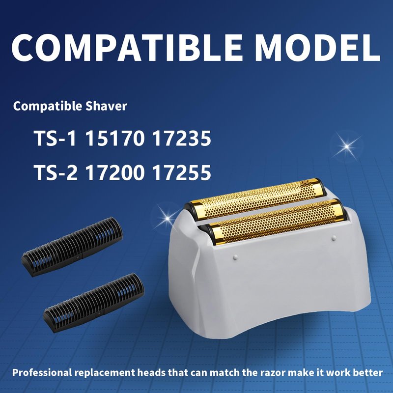 3 Pack Pro Shaver Replacement Foil and Cutters Compatible with andis No.17150/17155/17200 Shaver ProFoil Lithium Replacement Golden