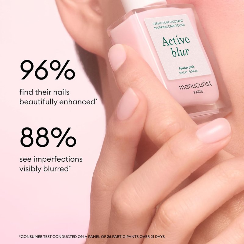 Manucurist Active Blur™ Nail Polish - Powder Pink Matte Treatment with Niacinamide | Vegan, No Lamp, Nail Strengthener
