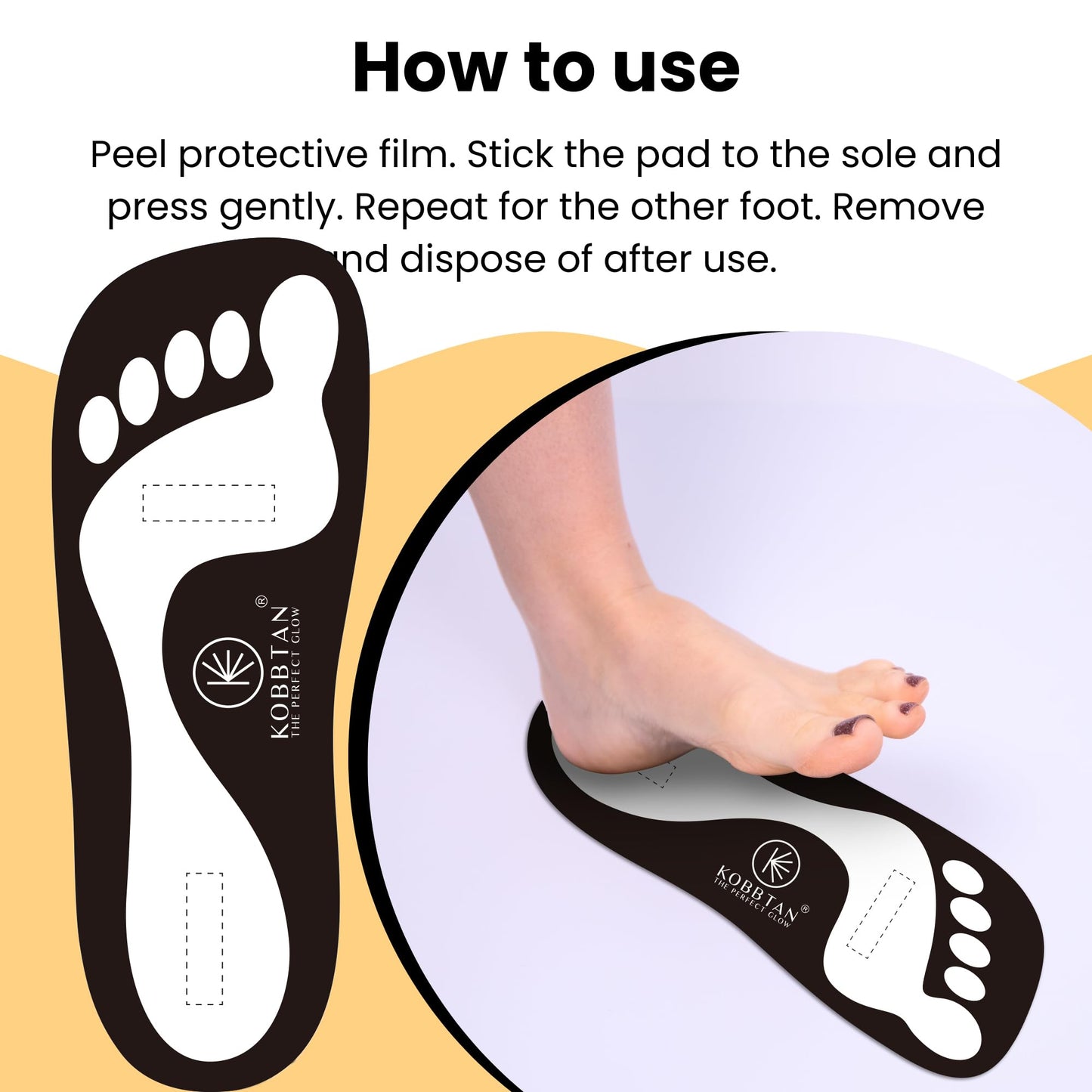 KobbTan Spray Tan Feet Pads 120Pairs Disposable & Economic for Spray tanning,Use in Tanning booth,Sunless Tanning at Home or Beauty Salon-Non Slip-Comfortable-Hygienic-Ultra Bronzing (Black)