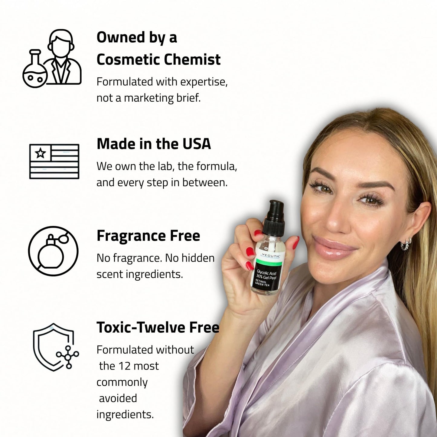 YEOUTH Glycolic Acid Face Peel 30% with Retinol and Green Tea, Glycolic Acid Peel Targets the Appearance of Uneven Texture and Dull Skin, 1oz