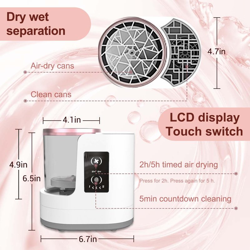 3 IN 1 Electric Makeup Brush Cleaner Machine With Makeup Brush Dryer Holder Portable Automatic USB Cosmetic Brushes Cleaner Tool for All Size Beauty Makeup Brush Set,Contour, Eyeshadow, Blush Brush