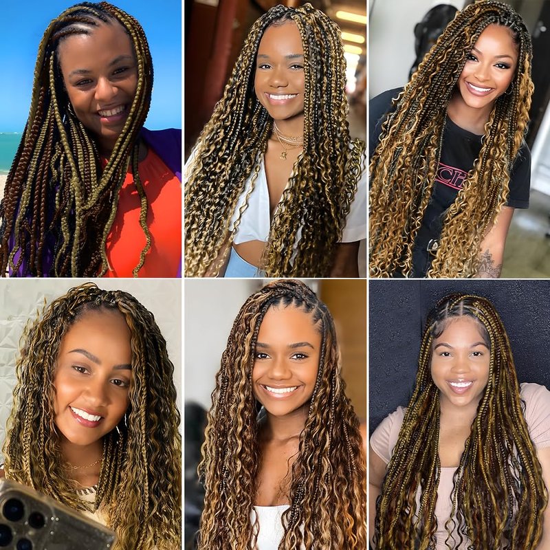 Human Braiding Hair - 22 Inch 60G Deep Wave Bulk for Boho Knotless Braids | Wet & Wavy Curly Hair