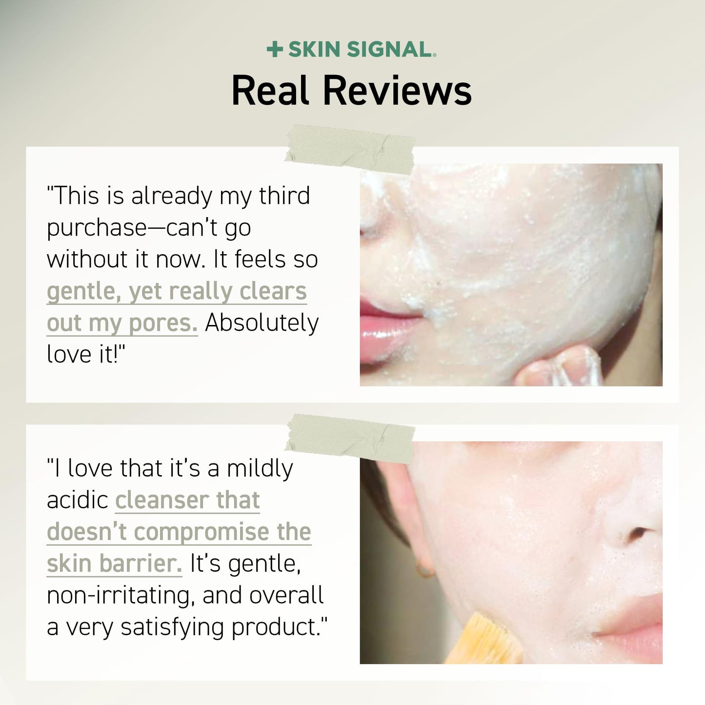SKIN SIGNAL White Clay Enzyme Cleanser, Gentle Exfoliating Face Wash for Sensitive Skin, Deep Pore Facial Cleanser, Powder to Creamy Clay Mask, Korean Skin Care