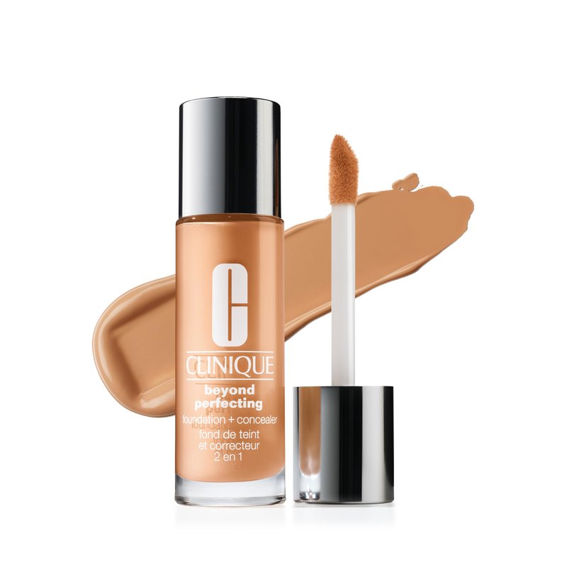 Clinique Beyond Perfecting Lightweight Liquid Foundation + Concealer For Dry Combination to Oily Skin Types | Full Coverage + Natural Matte Finish, Nutty, 1 Fl Oz