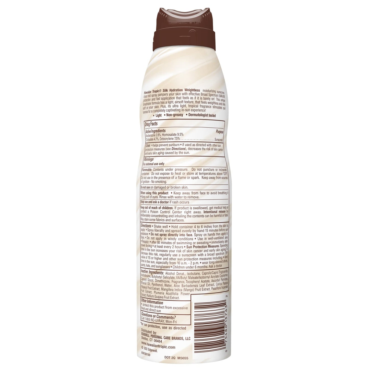 Hawaiian Tropic Sunscreen Spray SPF 70 | Weightless Hydration | Clear Spray | Oxybenzone Free | 6oz