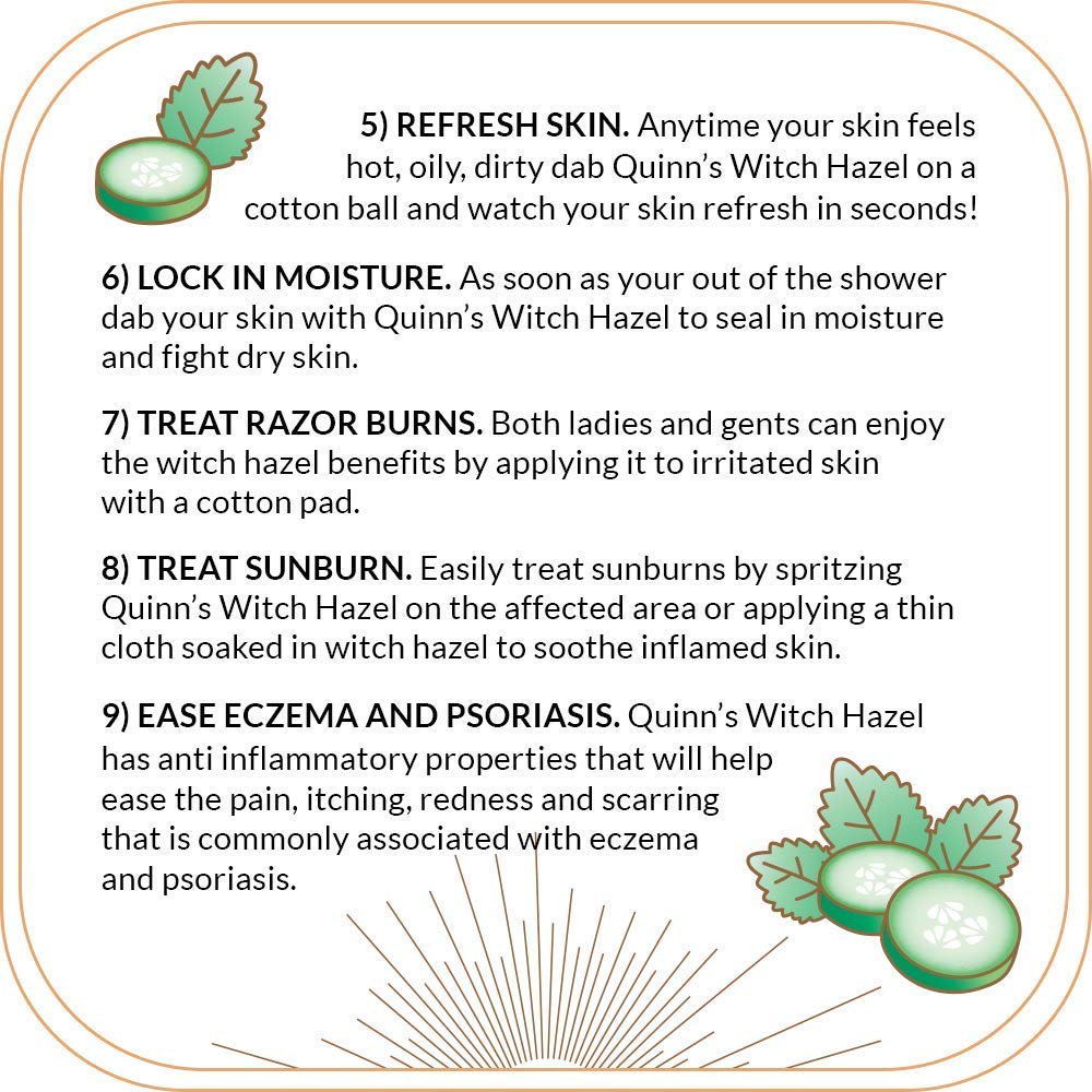 Quinn’s Alcohol Free Witch Hazel Pink Grapefruit & Orange Rind 16 oz. & Quinn’s Alcohol Free Witch Hazel Cucumber & Mint 16 oz.