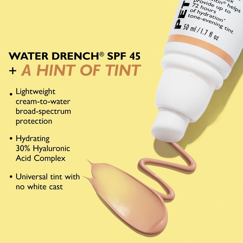 Peter Thomas Roth | Water Drench Hyaluronic Cloud Sheer Tint Moisturizer Broad Spectrum SPF 45, Hydrating Tinted SPF Moisturizer, Adaptable Sheer Tint, For All Skin Tones and Types