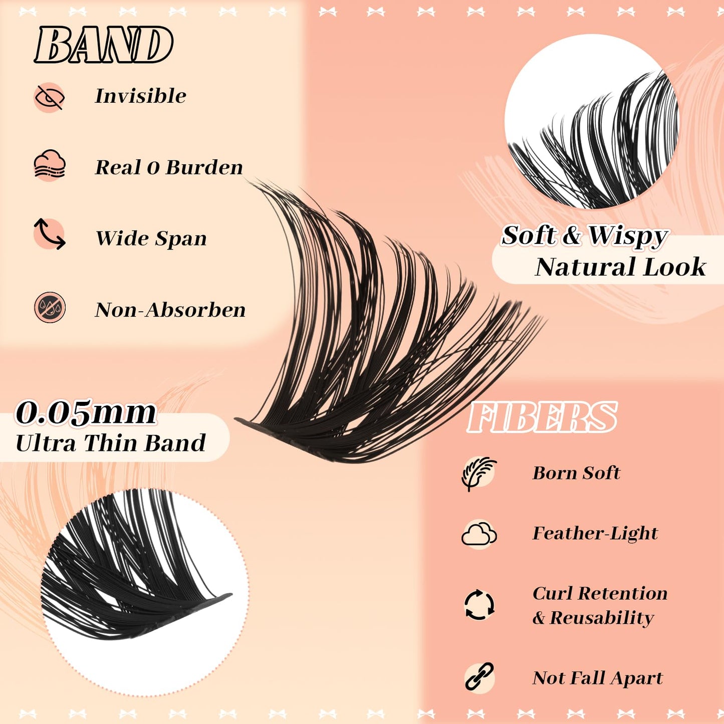 GEMERRY 565Pcs Lash Clusters D Curl (30D-100D, 8-16mm)