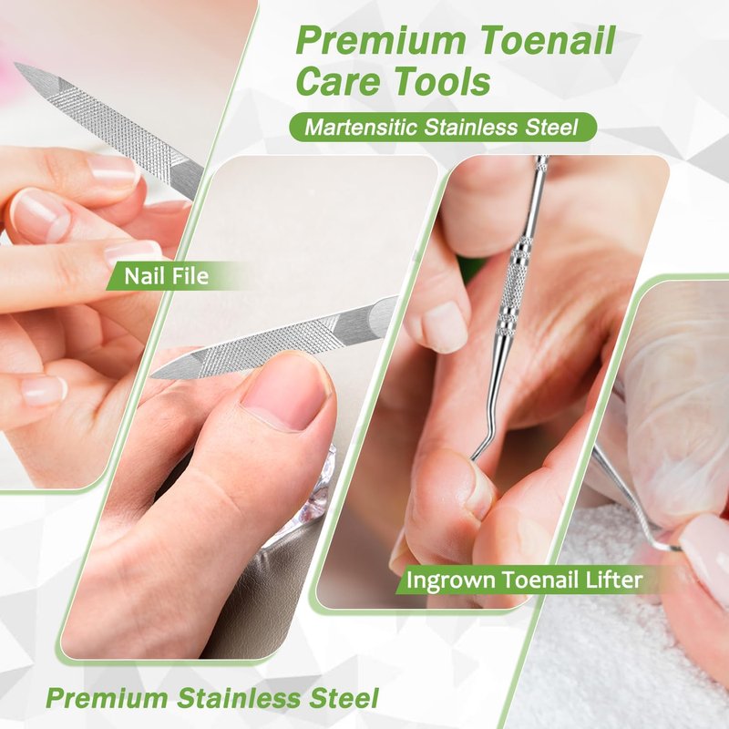 Thick Toenail Clippers - Heavy Duty Nail Clippers for Seniors | 5-Piece Set for Ingrown Nails
