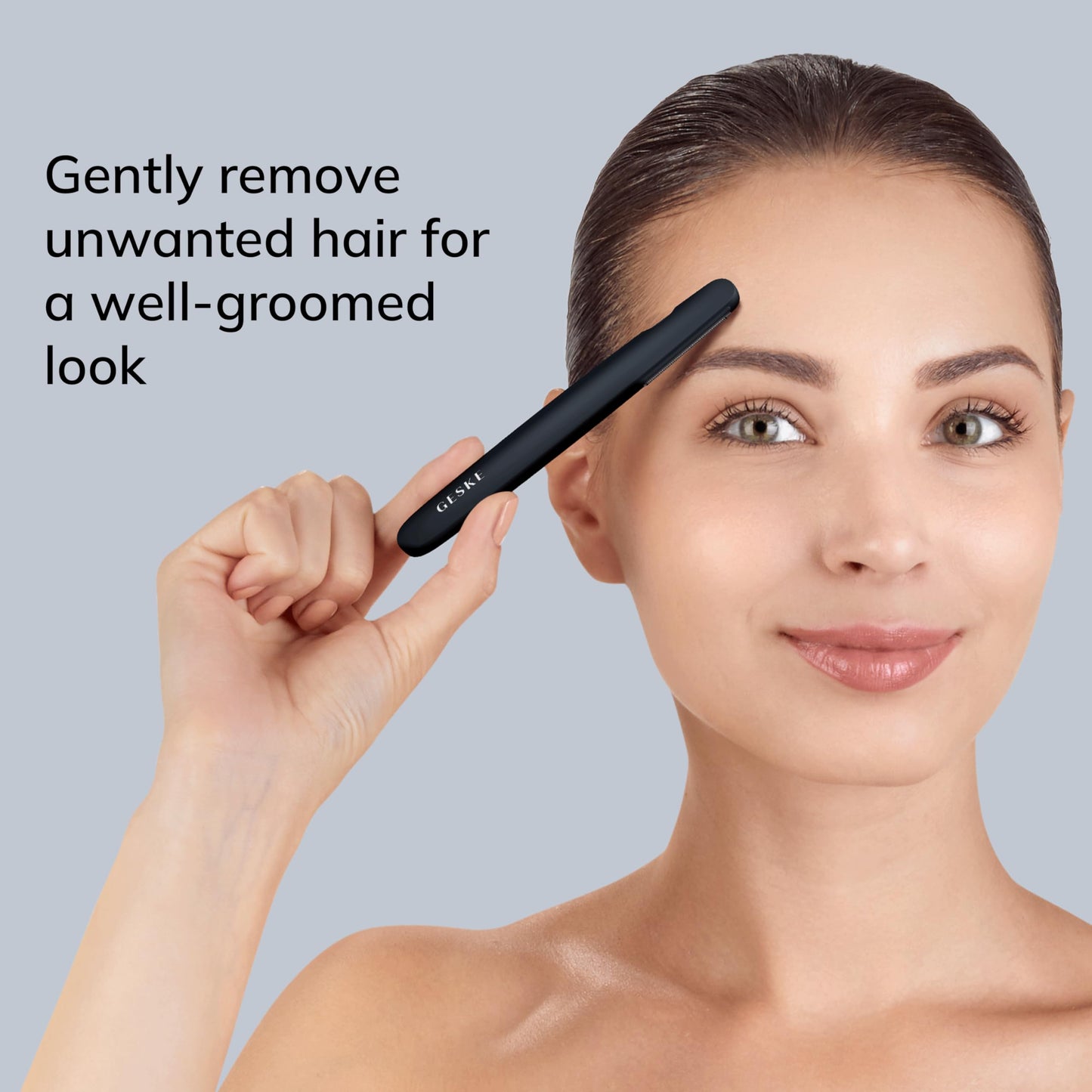 GESKE Precision Trimmer | 4 in 1 | Painless, Hygienic Hair Remover | Precise Hair Trimmer Tool | Face & Body | Men & Women | Grooming Device | Hypoallergenic, Easy-to-exchange Blades | All Skin Types