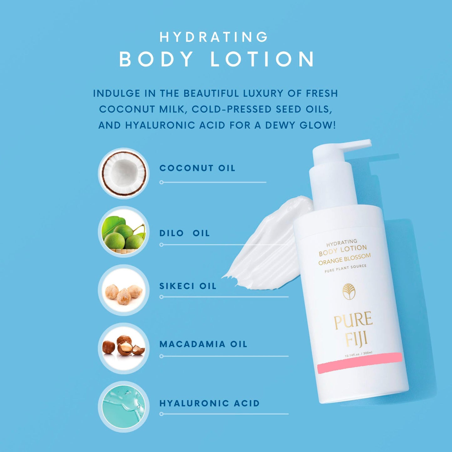 PURE FIJI Hydrating Body Lotion, Coconut Lime Blossom (10.14 Fl.Oz /300ml)