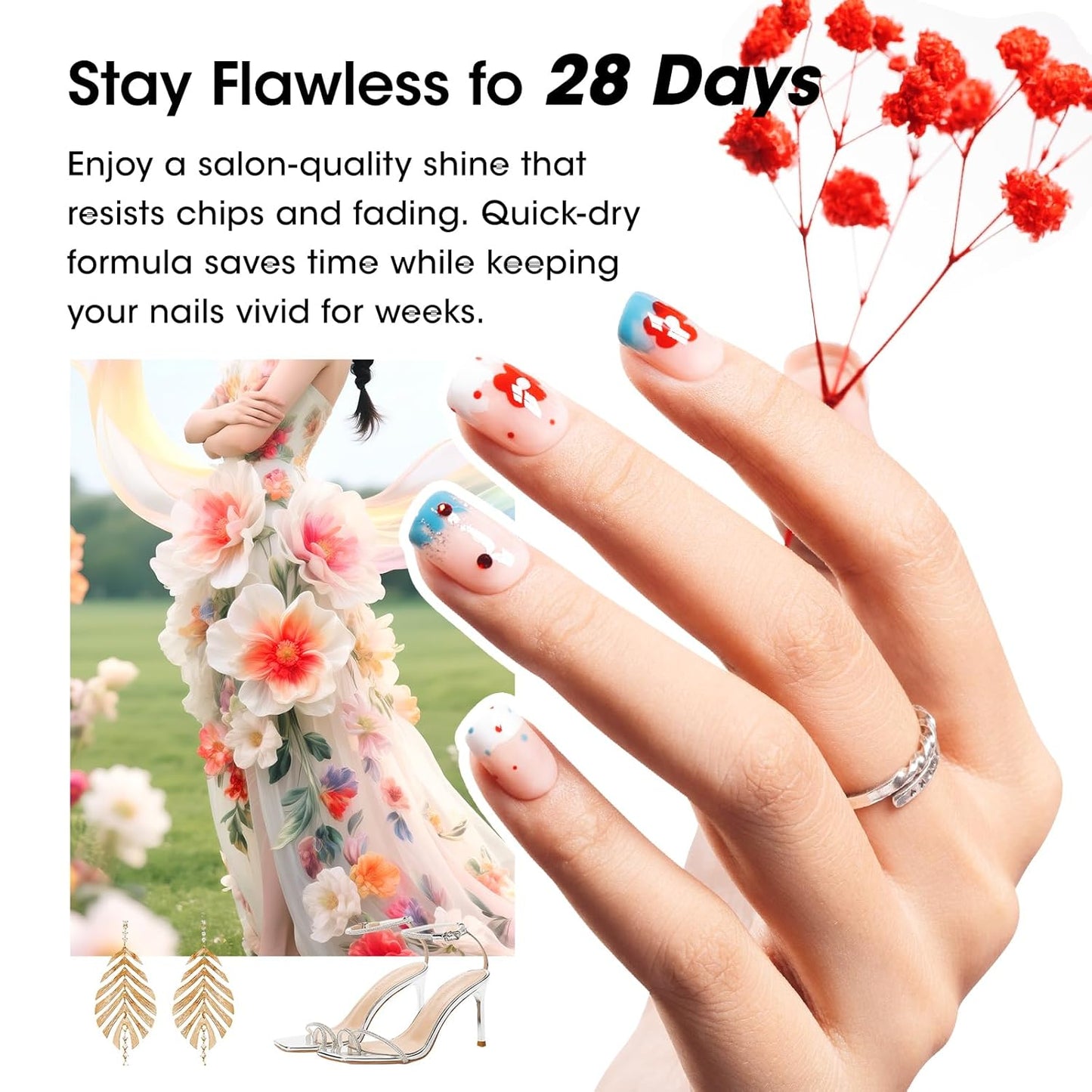 GELLEN 24pcs Gel Nail Polish Set - 20 Colors UV Gel Polish with Base & Top Coat | Hema Free, Perfect for All Seasons