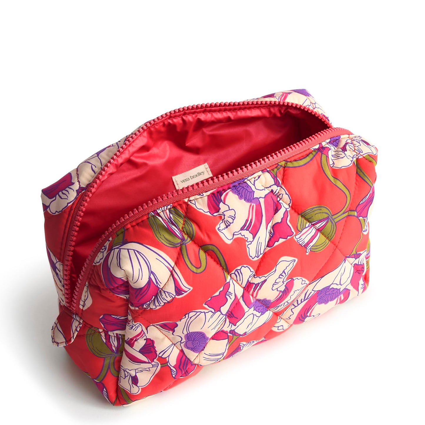 Vera Bradley Women's Featherweight Medium Cosmetic, Swirling Poppies, One Size