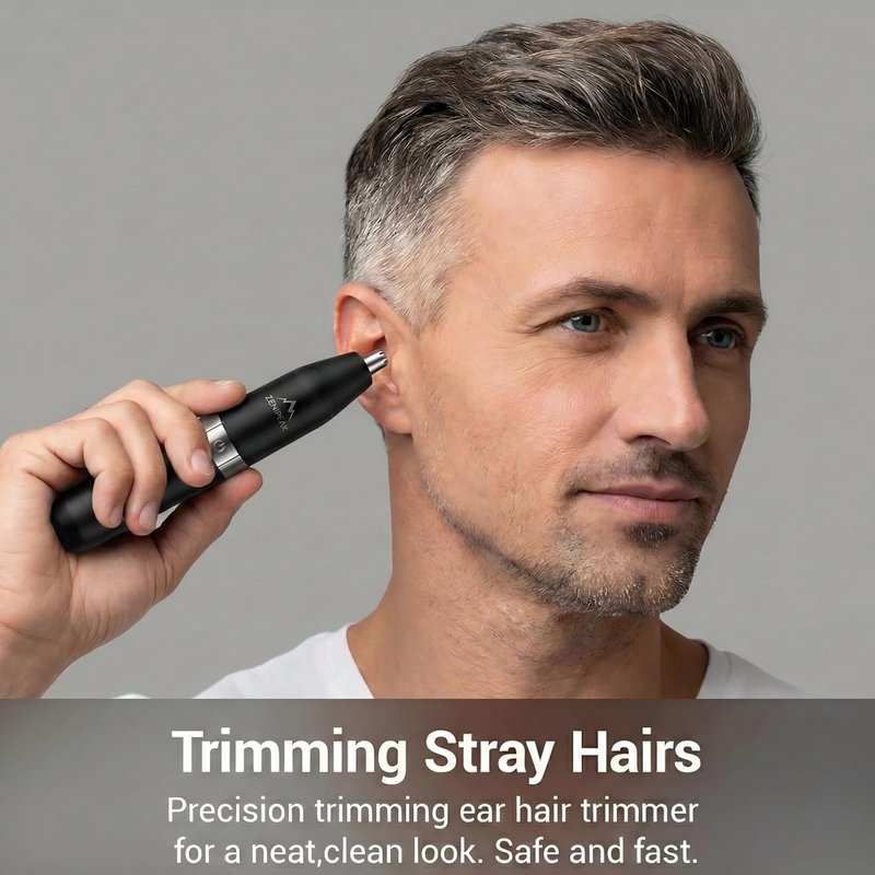 Nose Hair Trimmer for Men & Women - USB-C Rechargeable Electric Ear & Nasal Clipper | Painless Micro-Vacuum, Waterproof Travel Kit