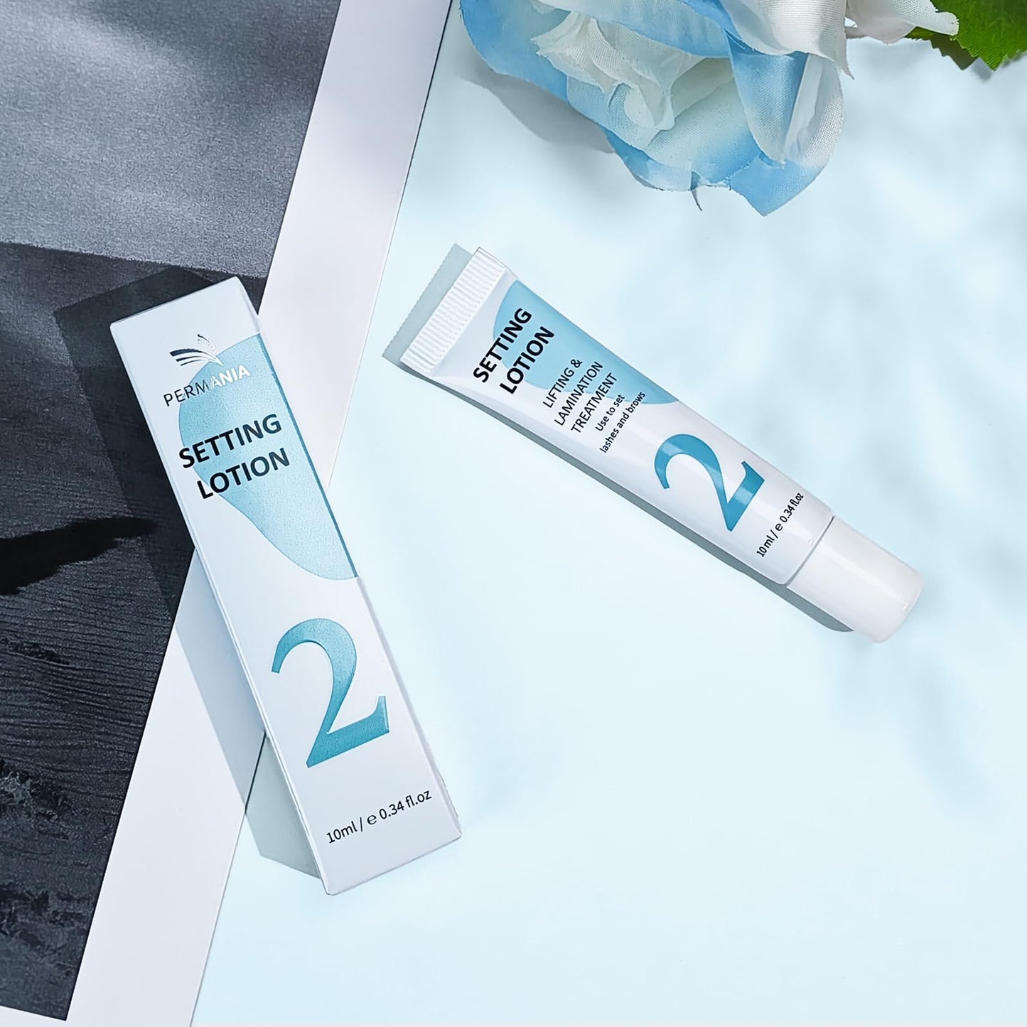 PERMANIA Lifting and Setting Lotion, 10 ml Tube Design Salon Grade for Korean Lash Lift and Brow Lamination Beauty Treatments (only lifting and setting lotion)