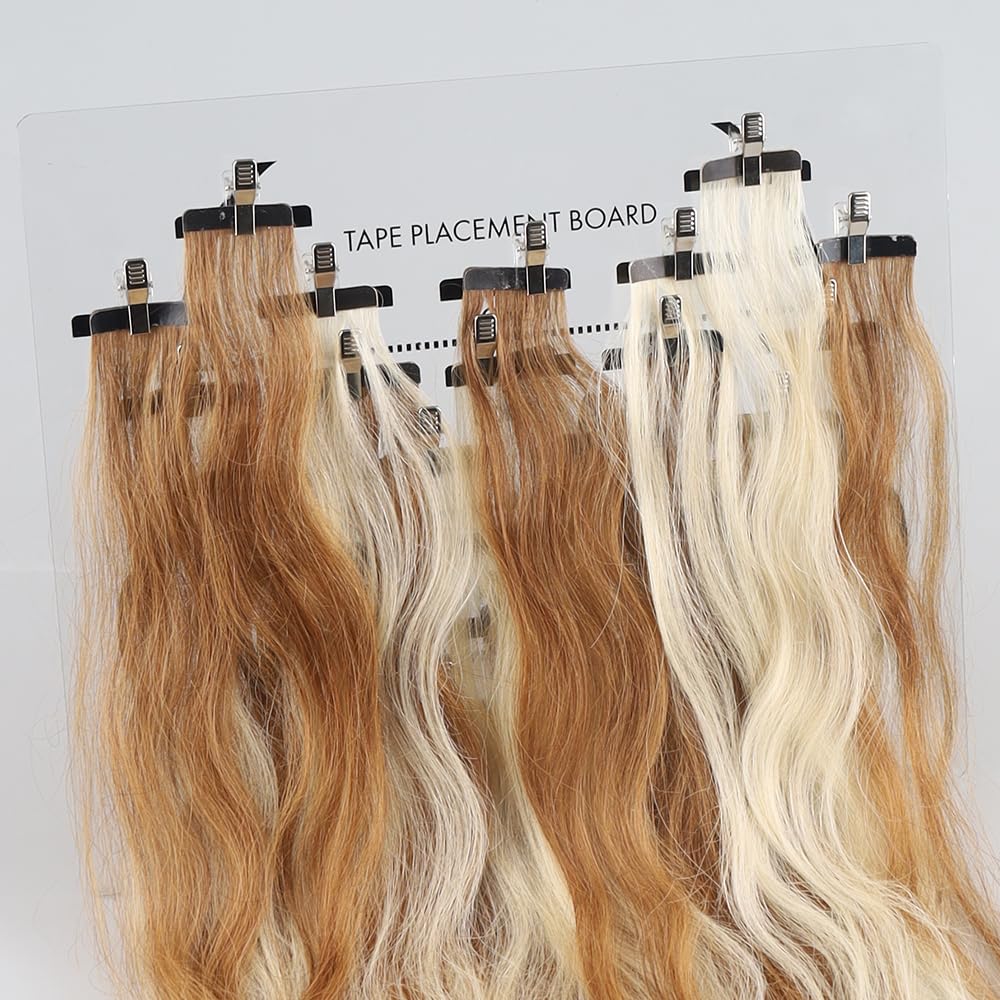 GlamorDove Tape in Placement Board Hair Extensions Hanger Carrier Hair Display Holder Rack with Clips Hairpin Hair Styling Hairdressing for Tape In Hair Extensions Hair Beauty Salon