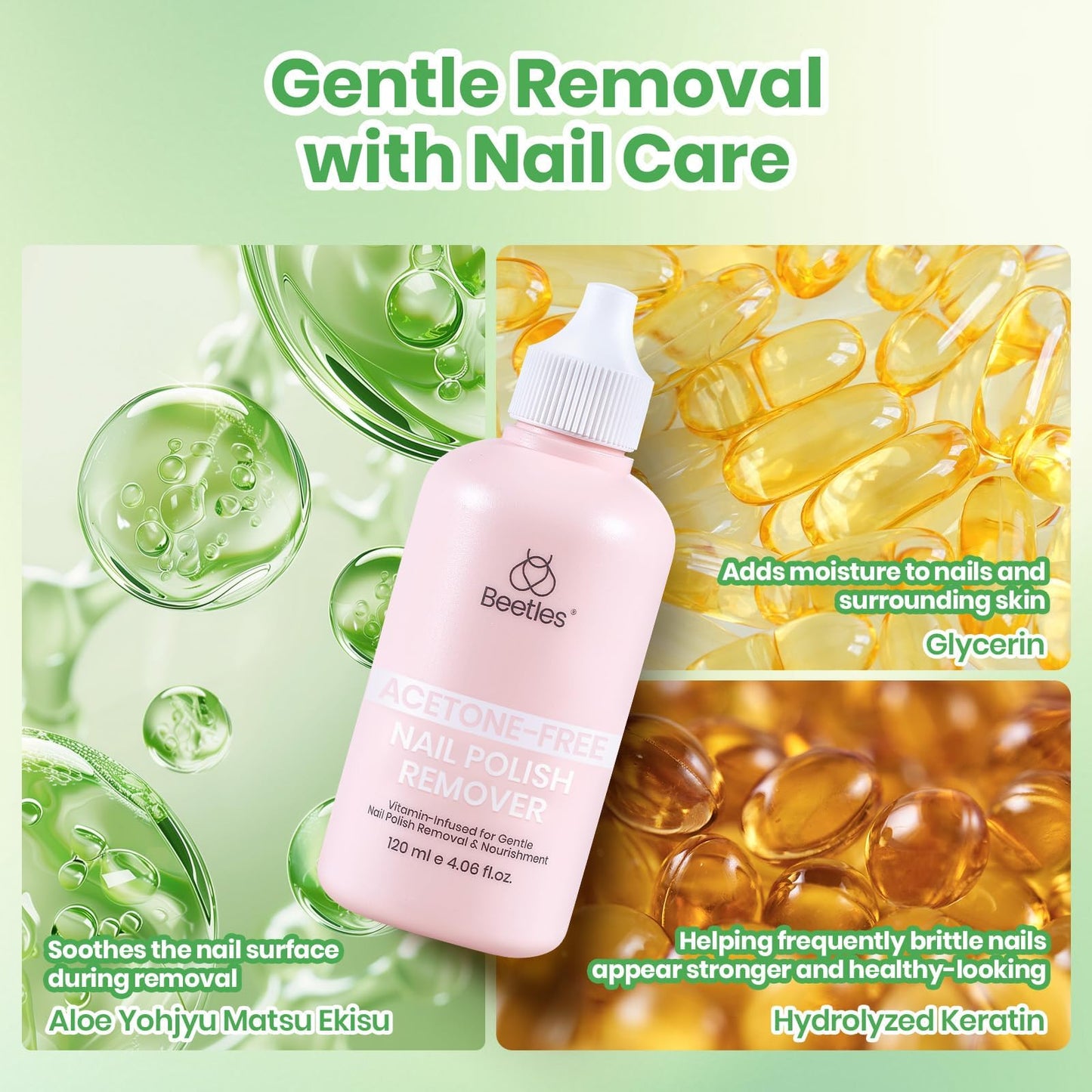 Beetles Nail Polish Remover for Quick Dry Nails Polish Natural Nails