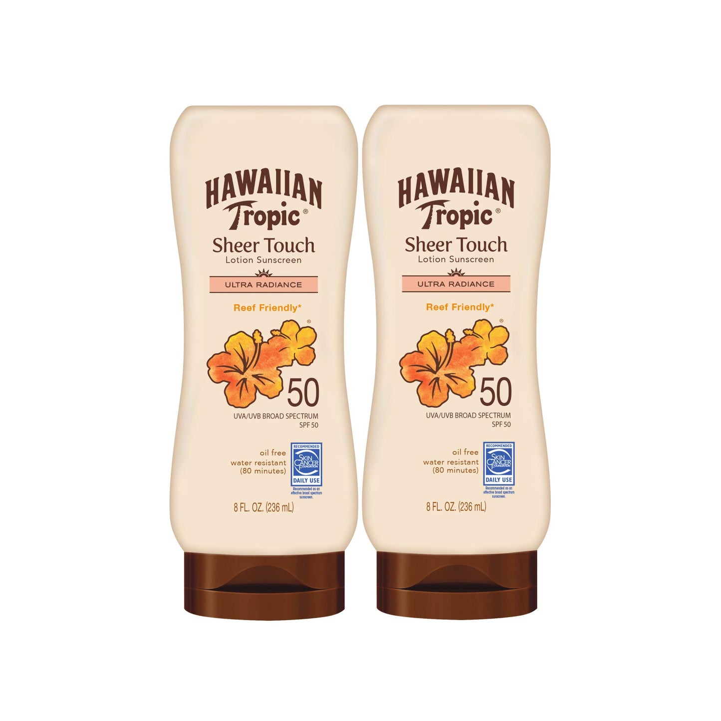 Hawaiian Tropic Sheer Touch Ultra Radiance SPF 50 Sunscreen Twin Pack with Lime Coolada After Sun Lotion Twin Pack