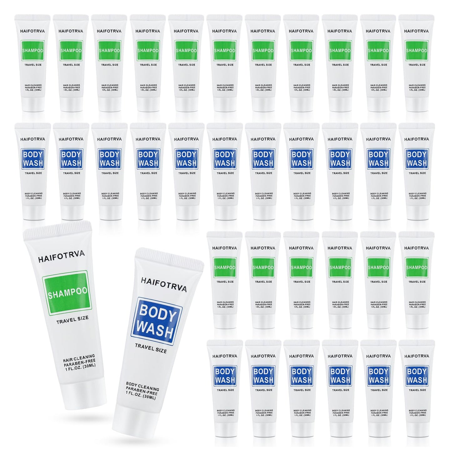 HAIFOTRVA Travel Size Shampoo and Body Wash Bulk Pack of 100,Individually Wrapped 30ml/1 fl oz Small Size Hotel Supplies Portable Toiletries Amenities Bulk for Guests,Travel,Homeless,Charity