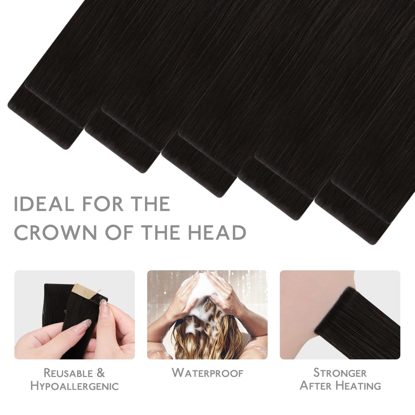 WENNALIFE Invisi Edge Tape in Hair Extensions Human Hair, 22 Inch 30g 10pcs Dark Brown Invisible Luxury Remy Hair Extensions Natural Seamless Injected Tape Ins Straight Extensiones De Cabello Humano