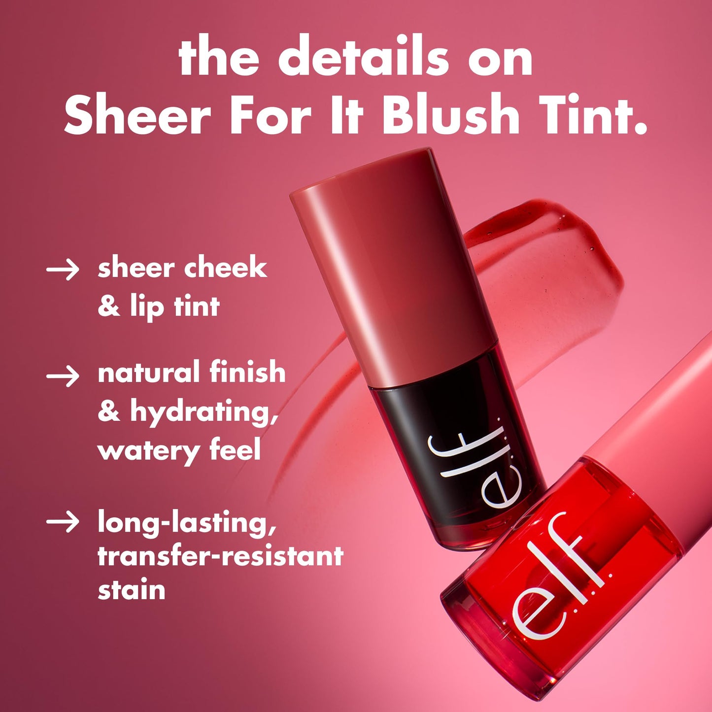 e.l.f. Sheer For It Blush Tint, Multi-Use, Long-Lasting Lip & Cheek Makeup, Creates A Natural Flush Finish, Vegan & Cruelty-Free, Orange Crush