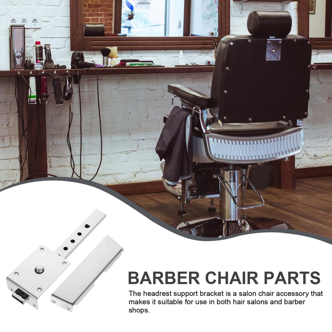 balacoo Barber Chair Headrest Bracket Replacement - Ergonomic Salon Chair Headrest Support Iron Construction Easy Installation for Barber Shop and Salon Use 11.65 X 3.14 X 1.69 Inches
