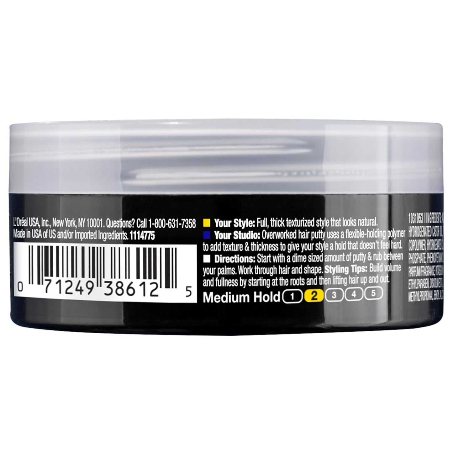 L'Oreal Paris Studio Line Overworked Hair Putty, 1.7 Ounce (Pack of 5)